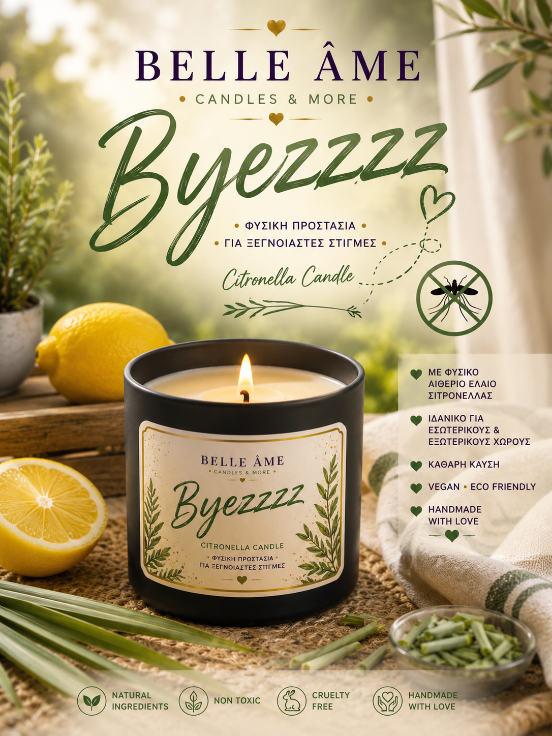 Byezzz! – Citronella Candle 🍋🌿