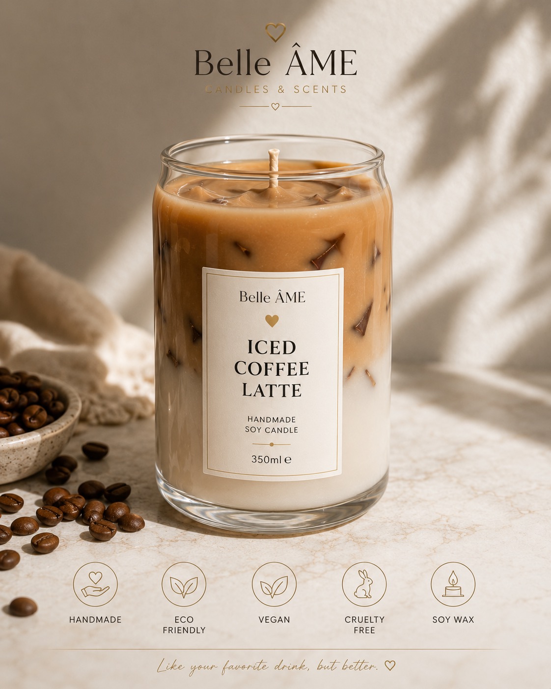 Iced Coffee Latte – Χειροποίητο Κερί Σόγιας 350g