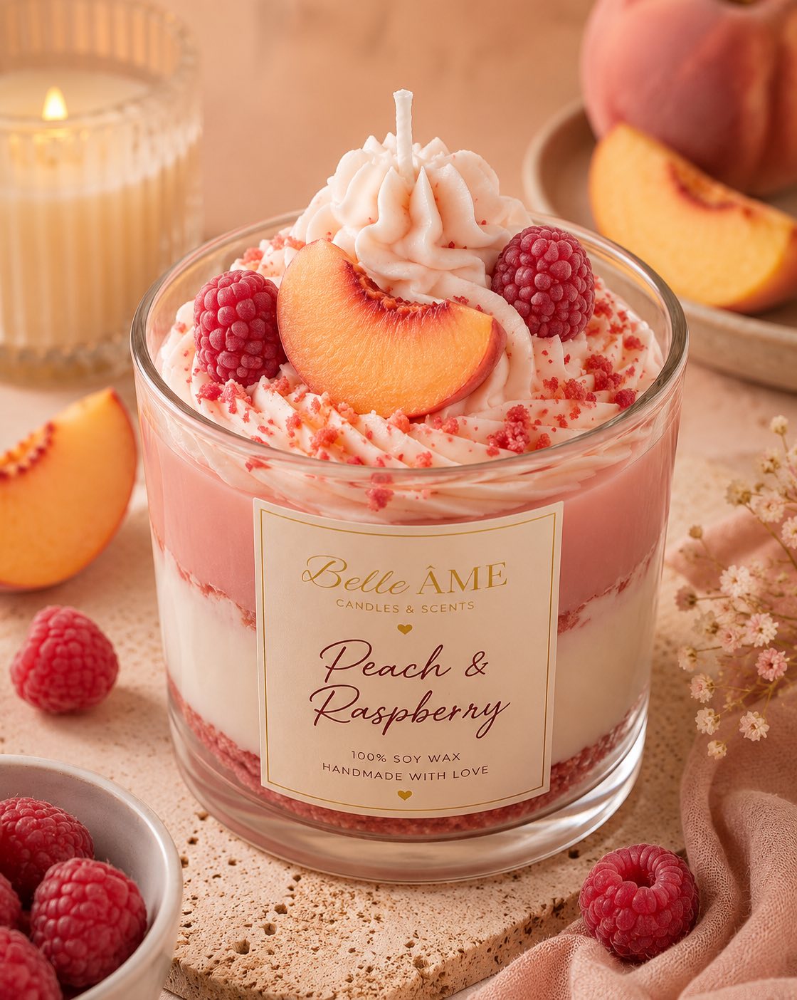 Peach and Raspberry